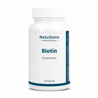 NatuGena Biotin | 120 Kapseln | bioaktives Biotin & Phospholipide | vegan