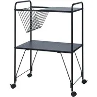en.casa Servierwagen, »Austrheim« Rollwagen mit 2 Ablagen 73x50x33cm Schwarz
