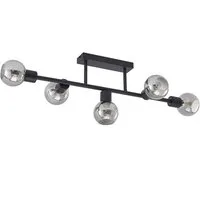 Lindby Deckenleuchten Biscala, Metall, Schwarz IP20, 5 x 4 W LED