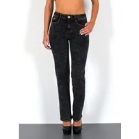 ESRA Straight-Jeans High Waist Damen Jeans Straight Leg Hose Stretch gerader Schnitt G2 Straight Jeans Damen Stretch Regular Jeans High Waist bis Plus Size
