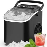 AIMAX Eiswürfelmaschine Eiswürfelbereiter für Zuhause & Büro – tragbar, leise, 2 Eisgrößen, Selbstreinigung, kompakt, Deckel transparent, 12 kg/24h
