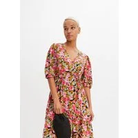 bonprix Midikleid für Casualmode, aus Viskose und Polyamid, A-Linie, mit kurzem Arm