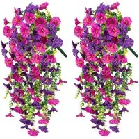 Kunstblumenstrauß 2 Stück Künstlich Hängende Blumen, Kunstblumen Veilchen Hängend, Minicloss