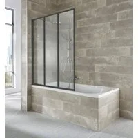 welltime Badewannenaufsatz Nassau, Einscheibensicherheitsglas, (3 tlg), Badewannenfaltwand, Spritzschutzwand für Badewanne, Glaswand