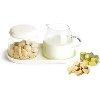 Sendez Milch- und Zuckerset Milchkännchen & Zuckerdose aus Glas und Porzellan