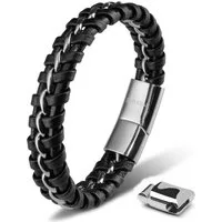 SERASAR Lederarmband Leder Herrenarmband "Joy" (Klassisch, elegant, casual, 1-tlg), aus Echtleder, Länge durch extra Glied verstellbar