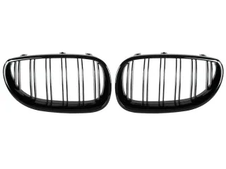Kühlergrill Sportgrill DOPPELSTEG Schwarz Glanz für BMW 5er E60 E61 03-10