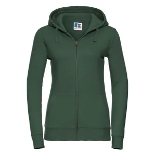 Russell - "Authentic" Kapuzenpullover Durchgehender Reißverschluss für Damen (Flaschengrün)