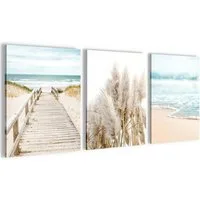 Novart Wandbild Wandbilder Boho Wohnzimmer Schlafzimmer Landhaus Deko, Ostsee