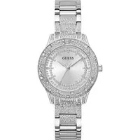 Guess Quarzuhr SHOOTING STAR GW0746L1, Armbanduhr, Damenuhr, Kristallsteine, Mineralglas, Edelstahlarmband
