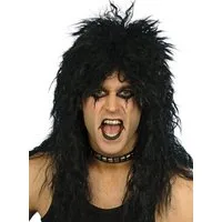 Smiffys Kostüm-Perücke Hair Metal schwarz - Kostüm Perücke für Fasching, Perfekte Frisur für Hardrocker der 80er Jahre