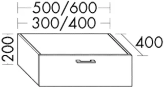 Burgbad Unterschrank System 30 Preisgruppe 2 Echo 200x600x400 Eiche Dekor Rost, WYGT060F6327 WYGT060F6327