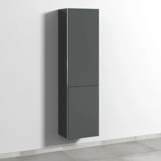 Sanipa 3way Stauraumschrank mit 1 Tür und 1 Wäschekorbklappe, Anthrazit-Matt BR18522