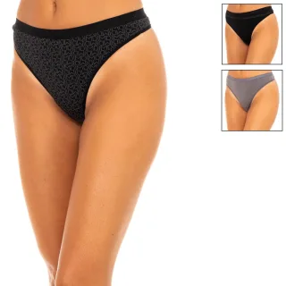 Pack-3 Cotton Strech Thongs mit Innenfutter D4C19 woman