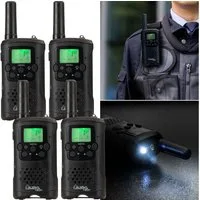 Casativo Funkgerät Walkie Talkie PMR-Funkgerät VOX&Taschenlampe 10km-Reichweite 8 Kanäle, (4-St), Sprachübertragung auf Knopfdruck (Push-to-Talk), LED-Taschenlampe