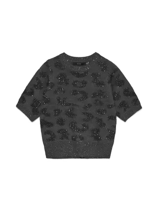 VERO MODA - VMZUZU 2/4 O-NECK PULLOVER Dark Grey Melange - Gr. - M