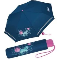 Scout Taschenregenschirm Dreamworld - Mini Kinderschirm, extra leicht für Kinder gemacht, reflektierend und bedruckt