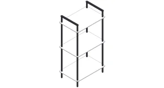 Giese Badregal Mobila schwarz matt (Glasboden weiss lackiert RAL 9003), 35100-14 35100-14
