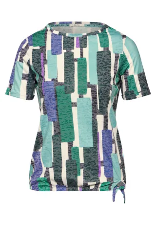 Cecil - T-Shirt mit Burn-Out grün - Gr. - XS