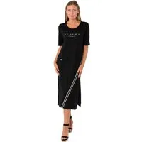 Estefania for woman Scubakleid 195-5208, mit Zierknopfleiste und Frontprint Seitenschlitz und Tasche mit Druckknopf