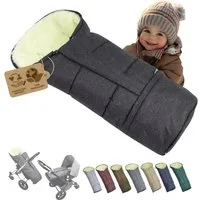 BambiniWelt by Rafael K. Fußsack Winterfußsack Fußsack für Kinderwagen Buggy mumienform Wolle MELIERT, universal für Kinderwagen, Buggy, Jogger, Schlitten