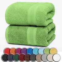 NatureMark Saunatuch Frottier Saunatücher 80x200cm, 100% Baumwolle (2-St), Premium Qualität SAUNATUCH Sauna-Handtuch, 80x200cm, Apfel grün