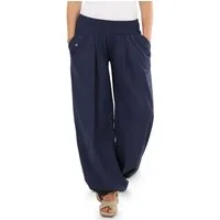 malito more than fashion Haremshose malito Damen Pumphose mit Zierknöpfen 23245P Sommer Aladinhose Freizeithose locker & lässig Einheitsgröße