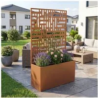 casa.pro Blumenkasten, mit Trennwand »Bernalda« Stahl 146x83x31 cm Braun