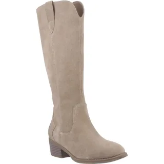 Hush Puppies Isabella Damen Wildleder kniehohe Stiefel mit Absatz in Taupe
