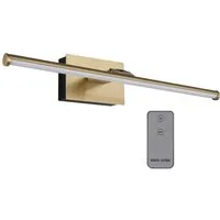GLOBO LIGHTING LED Bilderleuchte, USB aufladbar, LED fest integriert, Warmweiß, Wandlampe Messing kabellos ohne Strom, Akkulampe Bildbeleuchtung 40cm
