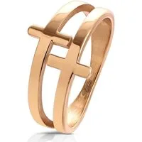 BUNGSA Fingerring 54 (17.2) Ring Kreuze Rosegold aus Edelstahl Damen (Ring, 1-tlg), Frauen Mädchen