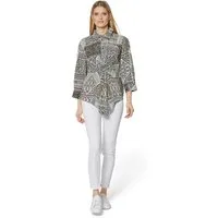 MADELEINE Hemdbluse Bedruckte Bluse mit Knoten-Effekt und 3/4-Ärmeln