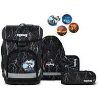 ergobag Schulranzen cubo light Set (6-tlg., 5-teiliges Set), wiegt nur 780g