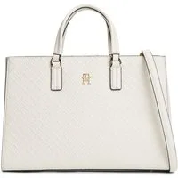 Tommy Hilfiger Henkeltasche TH DAILY SATCHEL MONO, Damen Tragetasche, Handtasche mit Allover TH-Logoprägung