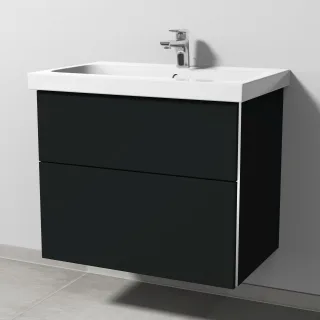 Sanipa 3way Waschtischunterbau zu Geberit iCon Light Waschtisch mit 2 Auszügen, Vulkan-Matt BP5741V