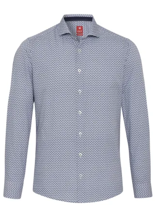 pure - PURE- City Hemd slim fit Langarm blau - Gr. - XL