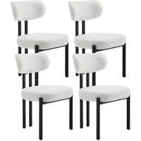 WAHSON OFFICE CHAIRS Esszimmerstuhl aus Teddystoff 2er Set Küchenstuhl mit Metallbeinen, Polsterstühle (4 St)