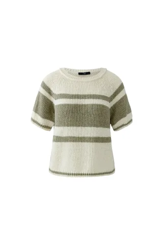 Oui - Pullover white green - Gr. - 44
