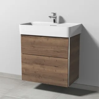 Sanipa 3way Waschtischunterbau zu Laufen VAL Waschtisch mit 2 Auszügen, Eiche-Tabak BR82250