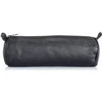 Alassio® Federmäppchen Alassio Schlamperrolle Leder schwarz