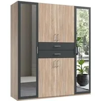 Wimex Kleiderschrank Diver Drehtürenschrank mit Spiegel, 180, 225 o. 270cm breit Bestseller Schlafzimmerschrank wahlweise 3 Innenausstattungen