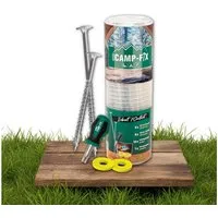 PARCO Zelthering Camping Zubehör Schraubhering Camping Set, (33-St., Für harten Boden, Outdoor-Nutzung), Camping Set mit Schraubendreher und Unterlegscheiben aus Kunststoff