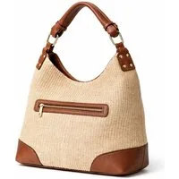 COLLEZIONE ALESSANDRO Schultertasche Naturale, Luxus aus Leder und Raffia