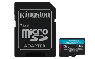 Kingston Canvas Go! Plus | sdcg4/64gb | Flash-Speicherkarte (microSDXC-an-SD-Adapter inbegriffen)