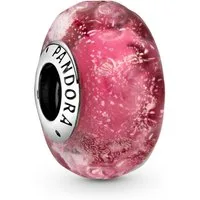 Pandora Bead 798872C00, Silber -Charm Welliges Pink Muranoglas