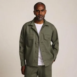 Jacquard-Hemdjacke für Herren, Herren, size: regular, Grün, Baumwoll-Mischung, by Lands' End