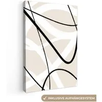 OneMillionCanvasses® Leinwandbild Linie - Abstrakt - Minimalismus - Pastell, Fotodruck (1 St), Boho Style Deko Wand, Bohemian Wanddeko Bilder, 20x30 cm