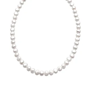 Luxenter Halskette aus 925er Sterlingsilber mit weißer Perle in 18K Gelbgold - Kipepeo