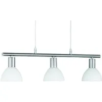 Reality Leuchten LED Pendelleuchte, Dimmfunktion, LED wechselbar, Warmweiß, Bauhaus Balken-lampe hängend über-n Esstisch Milchglas, Breite 61cm