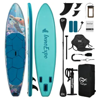 [EU Direct] InnoExpo 350*83*15CM Load 200kg Extra-long Paddle Board With Seat Large Capacity For Solo 2+1 Family Pets Su